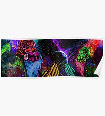 Mask Alien Brain Scape Poster