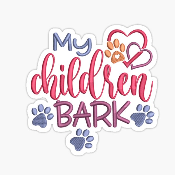 Item preview, My Children Bark Design with Blue Trailing Paw Prints Sticker designed and sold by Treasurekey.