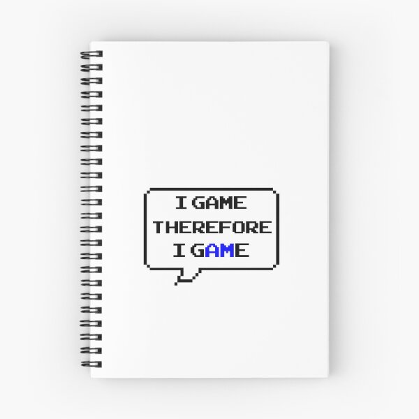 Item preview, I game therefore I am funny I game thefore I GAME pun gamer Classic retro arcade style Black, Blue and White speech bubble designed and sold by Deegital18.