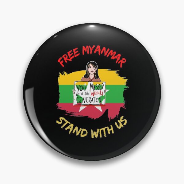 Item preview, Free Myanmar Flag Stand With Us designed and sold by WoodburyLake.