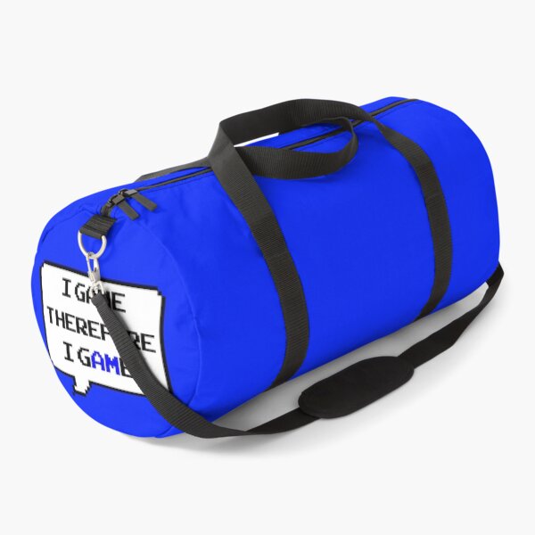 Item preview, I game therefore I am funny I game thefore I GAME pun gamer Classic retro arcade style Black, Blue and White speech bubble (retro blue mode) designed and sold by Deegital18.