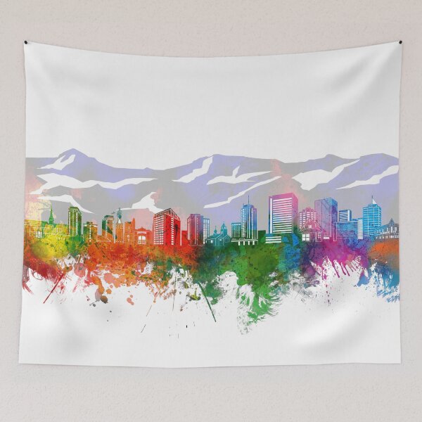 Item preview, anchorage skyline watercolor designed and sold by BekimART2.