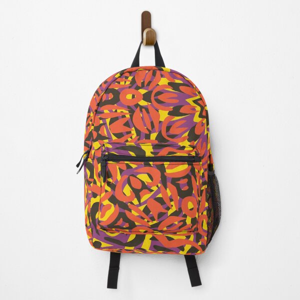 Item preview, Yellow, Purple, Orange & Black Flower Burst Mandala designed and sold by Mia Harper Design.