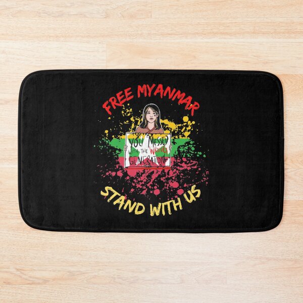 Item preview, Free Myanmar Splatter Flag Stand With Us designed and sold by WoodburyLake.