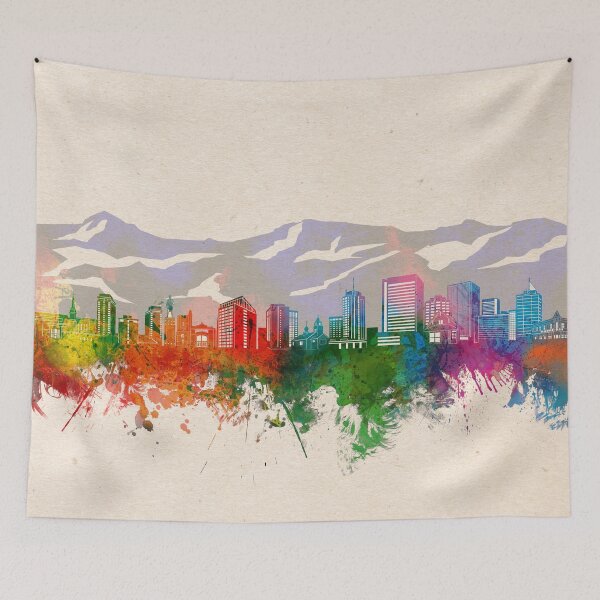 Item preview, anchorage skyline watercolor 1 designed and sold by BekimART2.