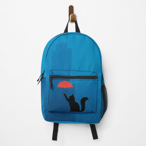 Item preview, Kitty Poppins Cat Umbrella Cityscape City Scene Silhouette Cartoon designed and sold by SunriseStudio.