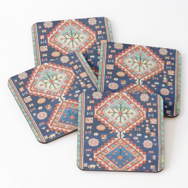 Item preview, Kazak Vintage Caucasian Rug Print designed and sold by Vicky Brago-Mitchell®.