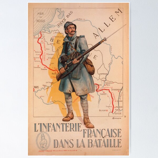 Artikel-Vorschau von Französische Infanterie - 1915 WWI Poster, designt und verkauft von retrochoose.