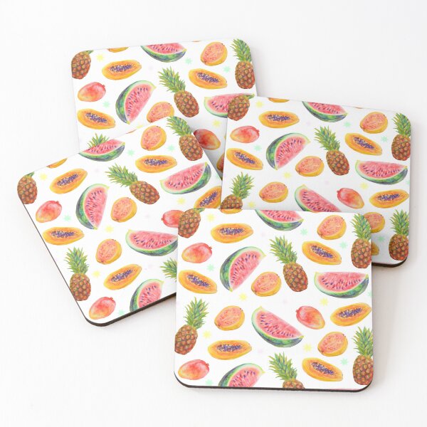 Item preview, Fruits pattern with watermelon, pineapple, mango, guava, papaya!  designed and sold by Okashimai.