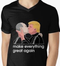 Trump kissing Putin Men's V-Neck T-Shirt