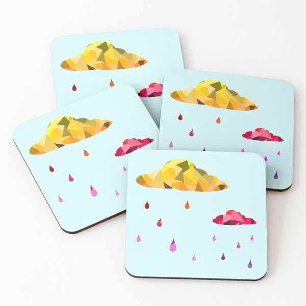 Item preview, Sunset Themed Geometric Clouds with Raindrops designed and sold by cassikraft.