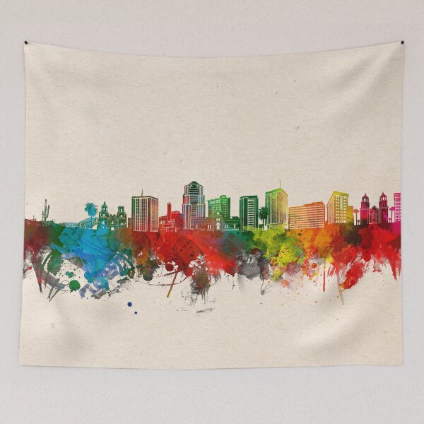 Item preview, tucson skyline watercolor 2 designed and sold by BekimART2.