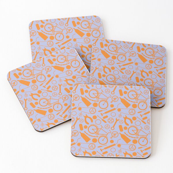 Item preview, Orange Bicycle tools on purple blue background designed and sold by shushunya13.