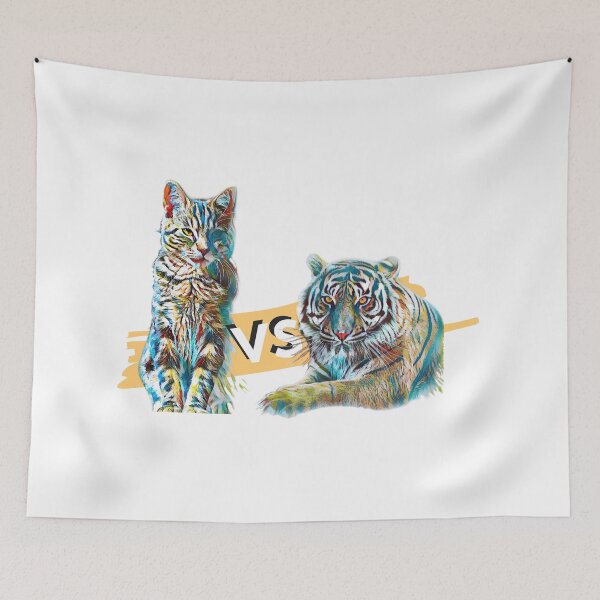 Item preview, Artistic Furious Cat vs Tiger Pets Lover Face off designed and sold by TheTrueOne.