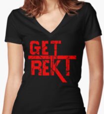 Rekt - ONE:Print Women's Fitted V-Neck T-Shirt