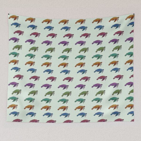 Item preview, beautiful turtles watercolour rainbow repeating pattern designed and sold by rosiebeeston.