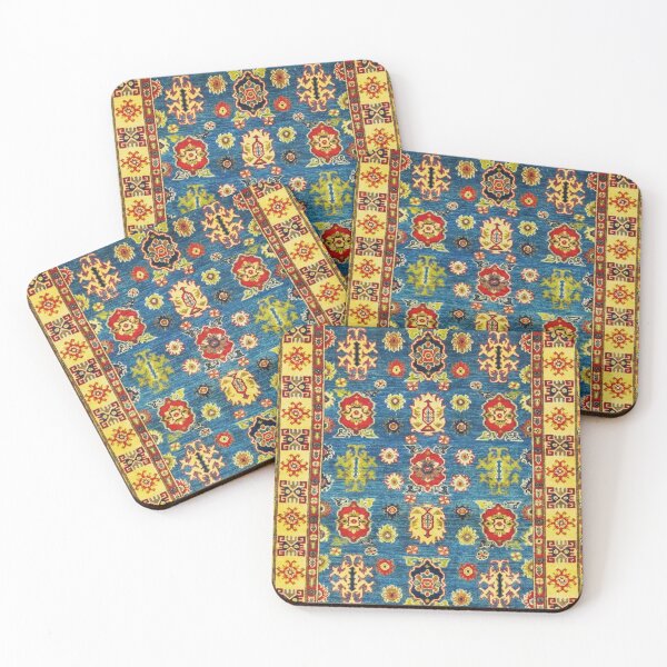 Item preview, Kazak Colorful Caucasian Rug Print designed and sold by Vicky Brago-Mitchell®.