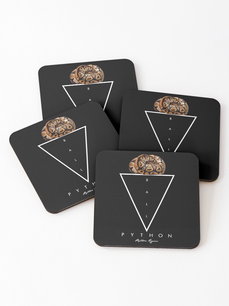 Thumbnail 1 of 5, Coasters (Set of 4), Ball Python Geometric Modern Snake Keeper designed and sold by JRRTs.
