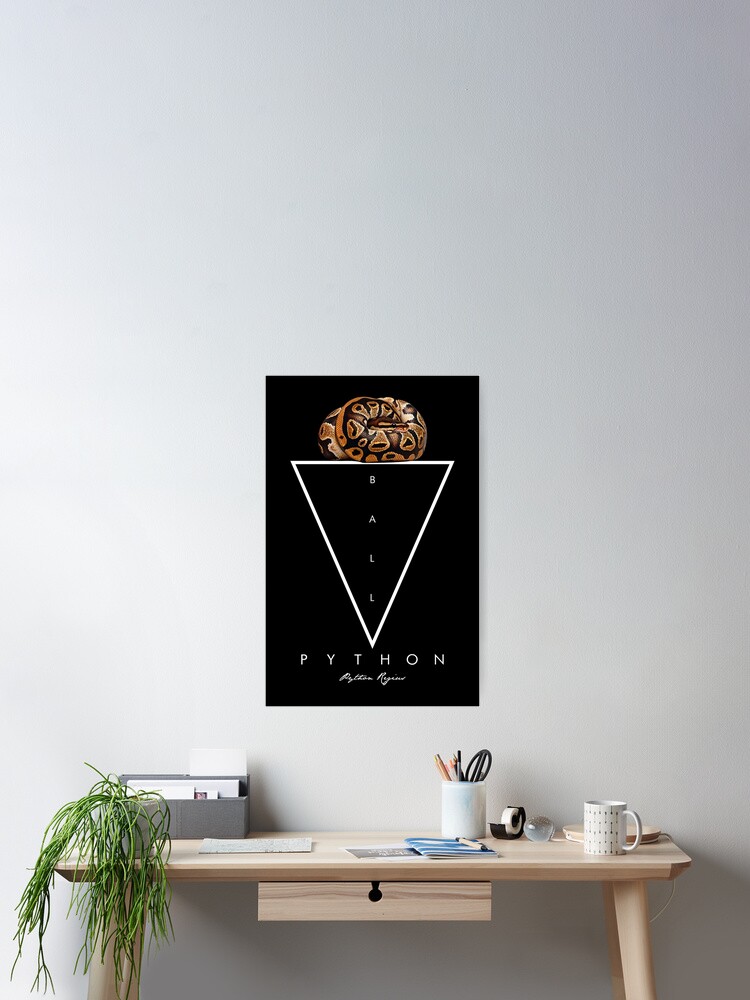 Thumbnail 2 of 3, Poster, Ball Python Geometric Modern Snake Keeper designed and sold by JRRTs.