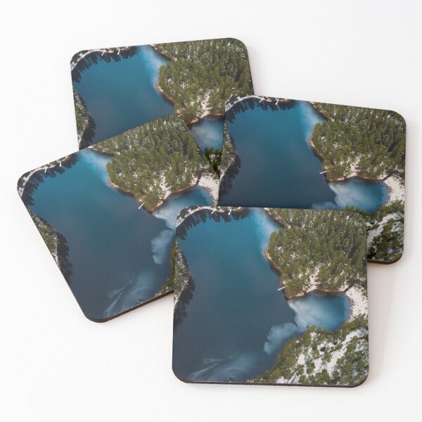 Item preview, Partly Frozen Lake Coast in Snowy Winter Day, Aerial View  designed and sold by RNulle.