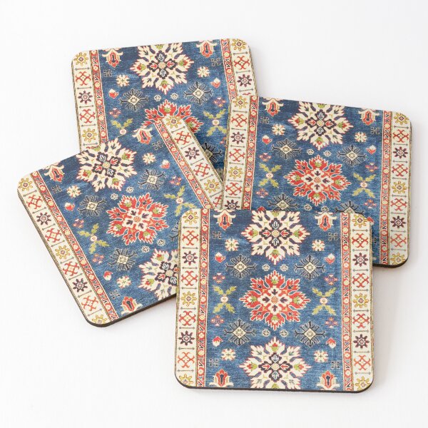 Item preview, Kazak Three Medallion Caucasian Rug Print designed and sold by Vicky Brago-Mitchell®.