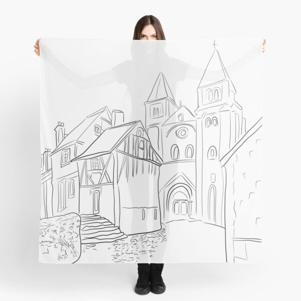 Conques Black and White Scarf