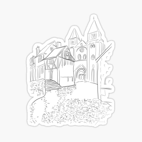 Conques Black and White Sticker