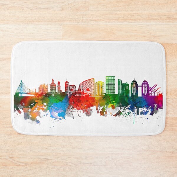 Item preview, oakland skyline watercolor designed and sold by BekimART2.