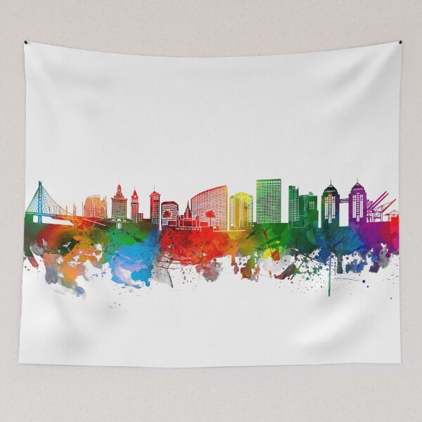 Item preview, oakland skyline watercolor designed and sold by BekimART2.
