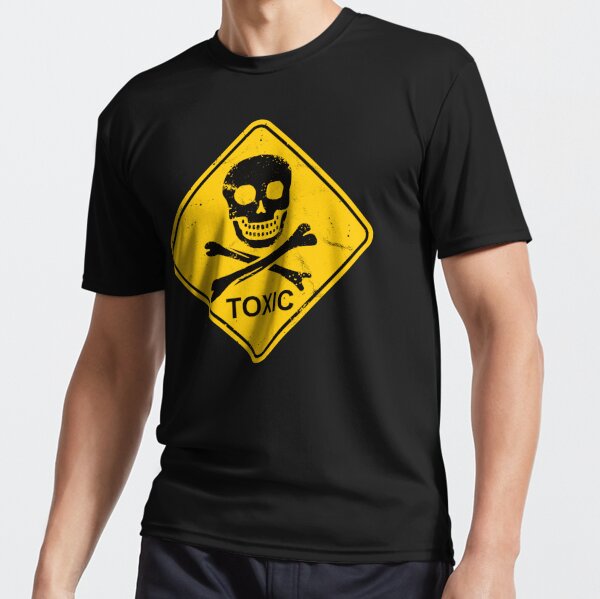 Toxic symbol with skull and crossbones on a yellow square