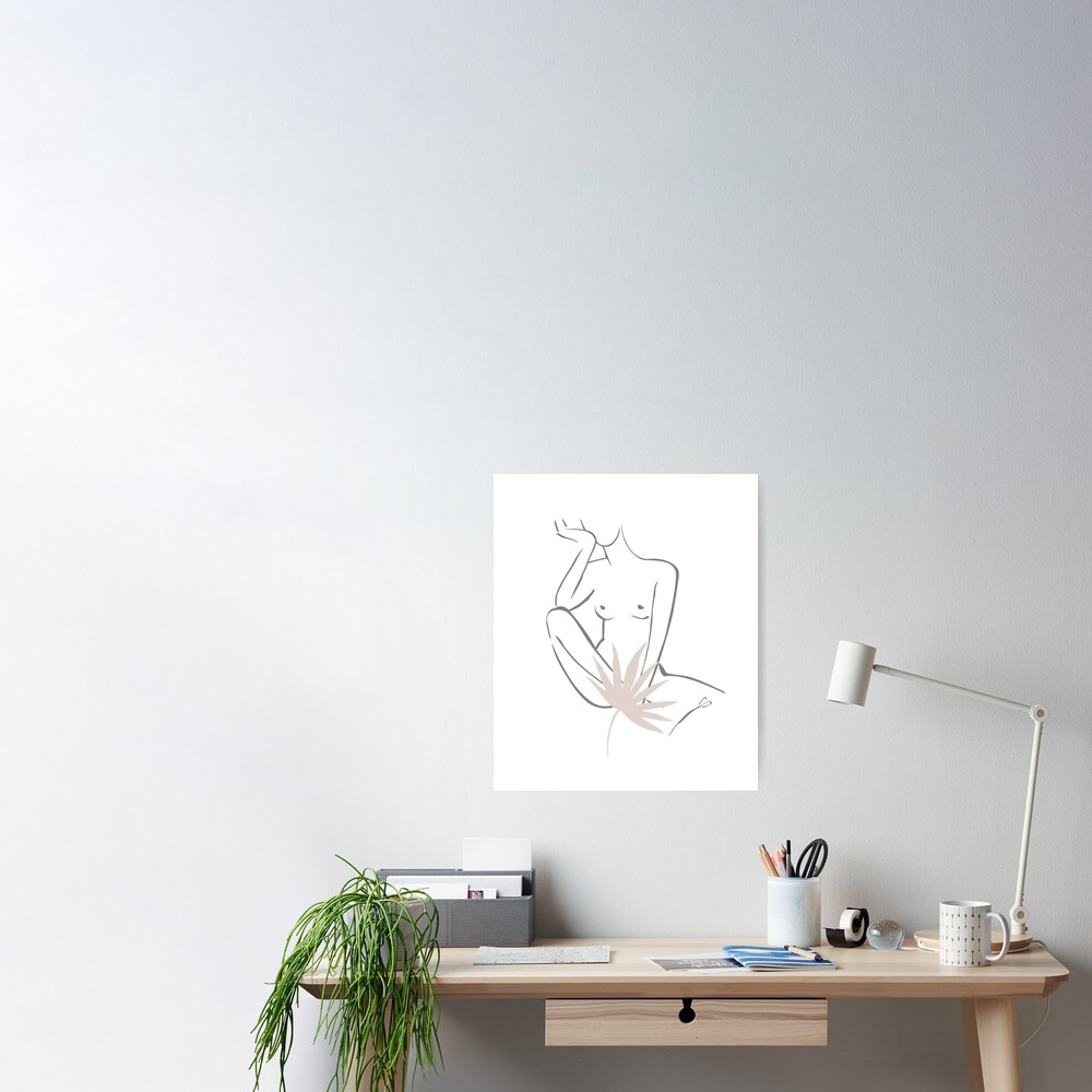 Aesthetic Nude Woman Line Art Poster For Sale By Thegoodlad Redbubble