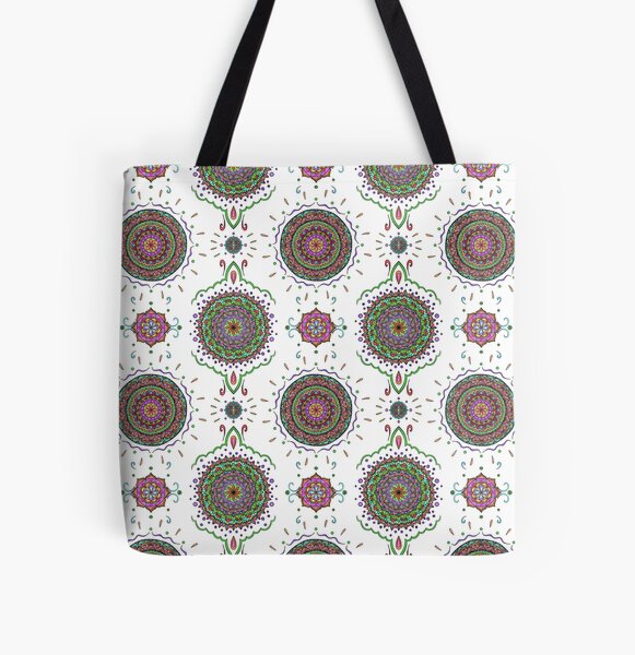 Vibrant Mandala Pattern All Over Print Tote Bag