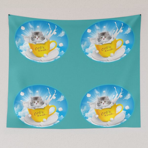 Item preview,  cat loves coffee and milk designed and sold by aruvanita.