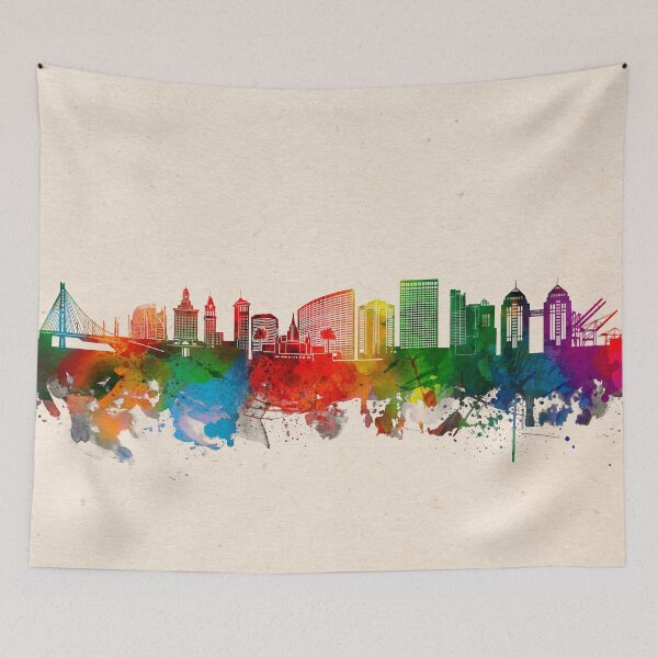 Item preview, oakland skyline watercolor 2 designed and sold by BekimART2.