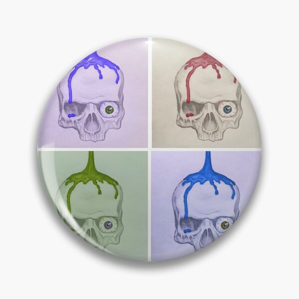 Item preview, Dripping Skull with Eyeball Multi-Color Collage designed and sold by Olya Sago.