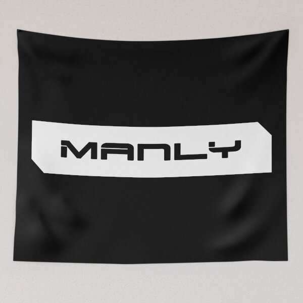 Item preview, Manly simple cyberpunk urban slang letters black designed and sold by Swiiing.