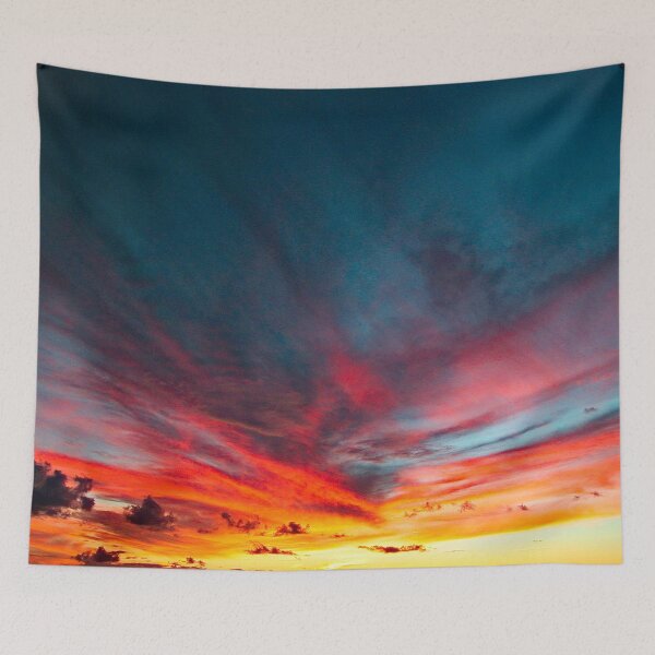 Item preview, Tropical Sunset Sea Seascape Marbled Sky Red Clouds designed and sold by worldways.