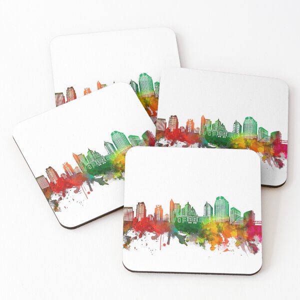 Item preview, sacramento skyline watercolor designed and sold by BekimART2.