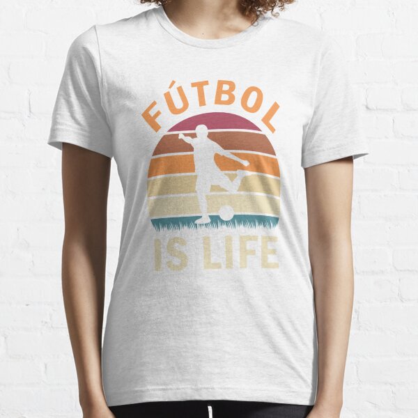 Fútbol Is Life Football and Soccer Lover Vintage Retro Sunset Essential T-Shirt