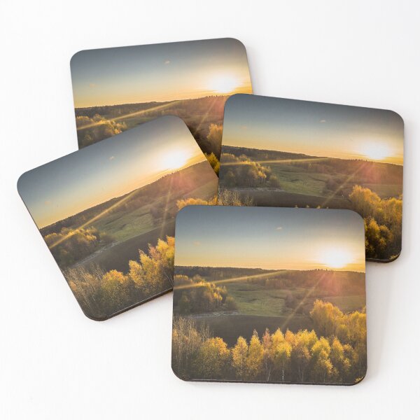 Item preview, Drone Photo of Fields in Colorful Autumn Sunset designed and sold by RNulle.