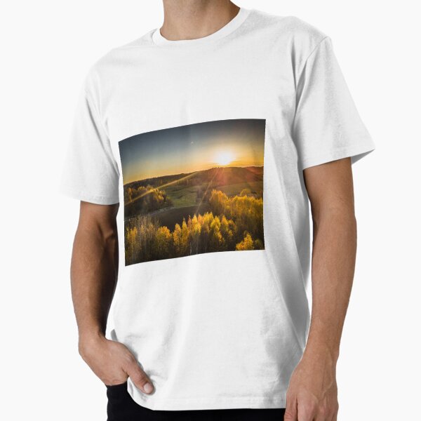Item preview, Drone Photo of Fields in Colorful Autumn Sunset designed and sold by RNulle.