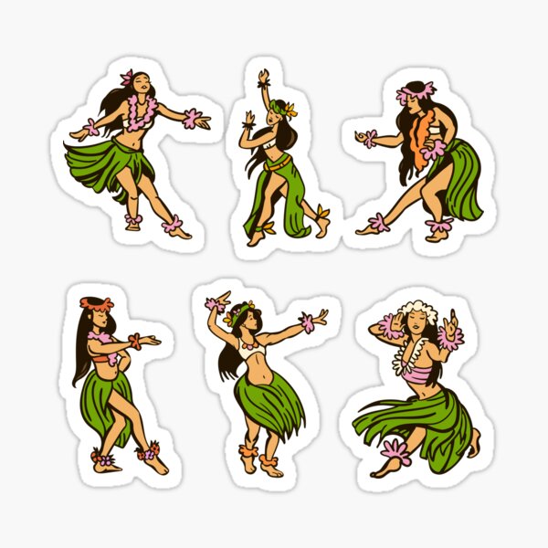 Item preview, Retro Hawaiian Hula Dancer Illustration designed and sold by SLAG-Creative.