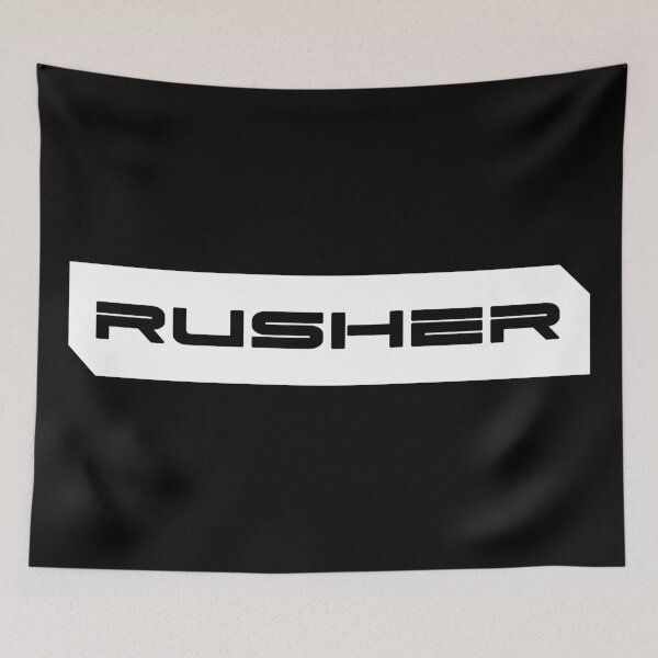 Item preview, Rusher simple cyberpunk urban slang letters black designed and sold by Swiiing.
