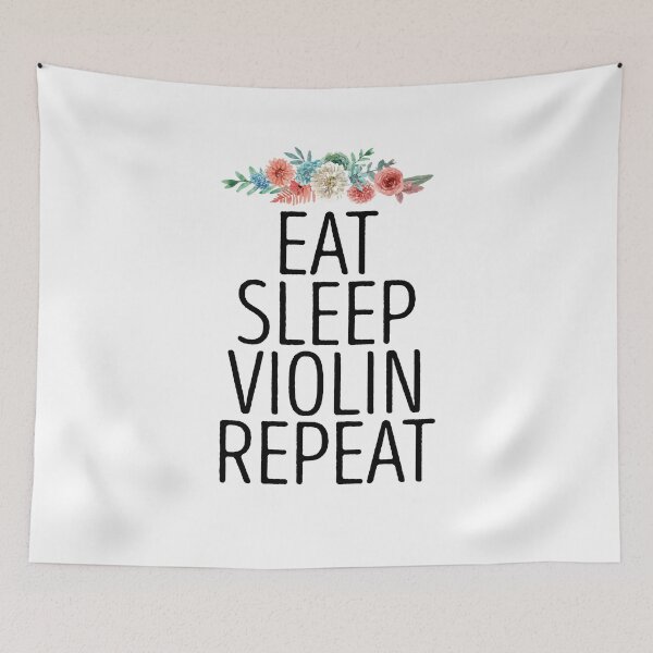 Item preview, Eat Sleep Violin repeat / Funny Violinist Gift Idea / Violin Player Birthday Gift Idea / Mothers day floral Design designed and sold by Chamssou.