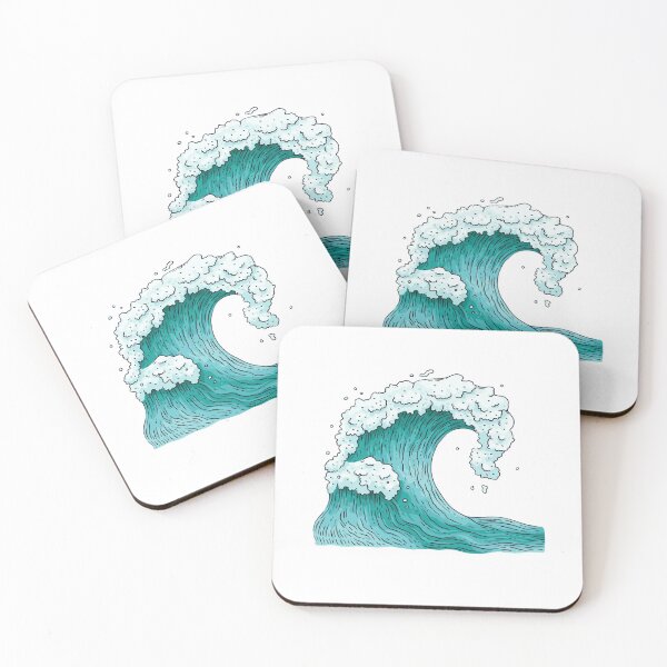 Item preview, Cresting Japanese Blue Waves, Old Asian Style Art designed and sold by Polishthestone.