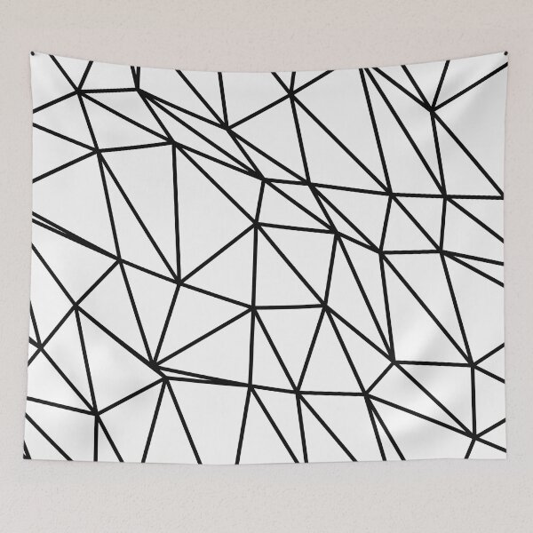 Item preview, polygonal texture, geometric abstract pattern. Modern mosaic in black and white designed and sold by mashmosh.