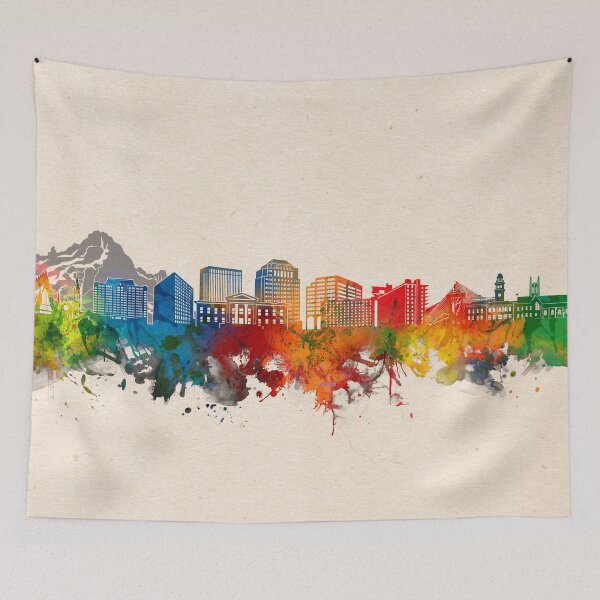 Item preview, colorado springs skyline watercolor 2 designed and sold by BekimART2.
