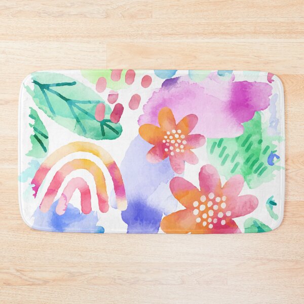 Item preview, Abstract Watercolour flower, leaves and rainbow designed and sold by StudioLiteDaLu.