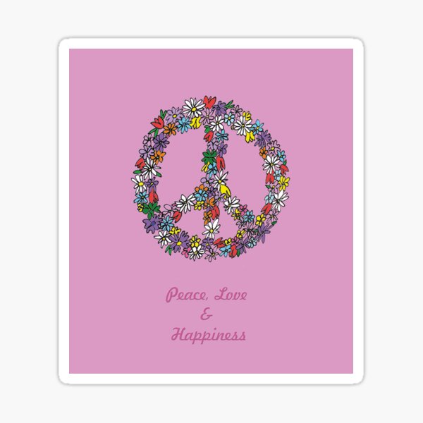 Peace and Flowers Sticker