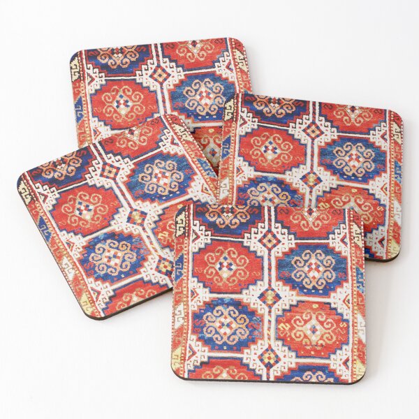 Item preview, Kazak Eight Medallion Caucasian Rug Print designed and sold by Vicky Brago-Mitchell®.